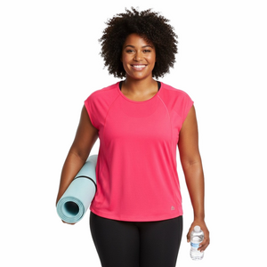 RBX 2X Performance Athletic Workout Aerobics Gym Short Sleeved Polyester Shirt